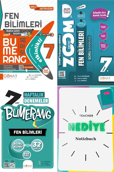 2024 Güncel 7. Sınıf Fen Bilimleri Bumerang Zoom 32 Haftalık Deneme Setleri Geliştirici Mükemmel Set
