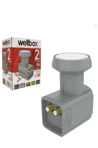 wellbox Ultra HD 4 K 3D Destekli  Çift Çıkışlı LNB Yüksek Sinyal Desibelli Sert Plastik Su Gecirmez
