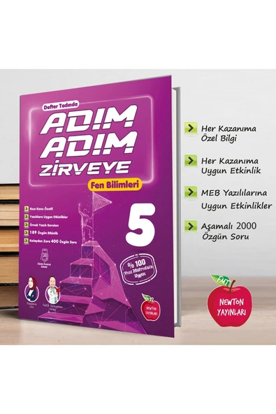 5.Sınıf Adım Adım Zirveye Matematik - Türkçe-Fen- Sosyal Defter Tadında Soru Bankası  Seti - 5