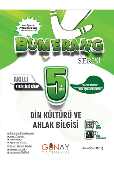 5.Sınıf Günay Bumerang Matematik + Türkçe + Fen + Sosyal + Din Akıllı Etkinlikli Kitap / 2024-2025 - 6
