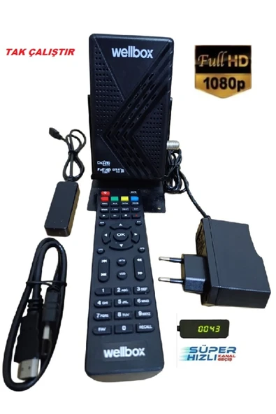 wellbox Tak Çalıştır Otomatik Güncellemeli Mini Full HD Uydu Alıcısı Harici Wifi Özellikli