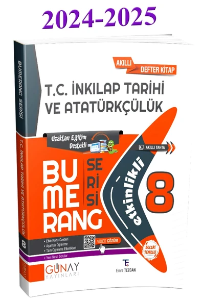 2024 2025 LGS 8. Sınıf Bumerang T.C. İnkılap Tarihi Konu Anlatımlı ve Etkinlikli Soru Bankası - 1