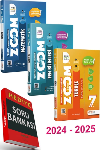 2024 2025 7.SINIF ZOOM SERİSİ SORU BANKASI SETİ Matematik Fen Türkçe (Soru Bankası Hediyeli)