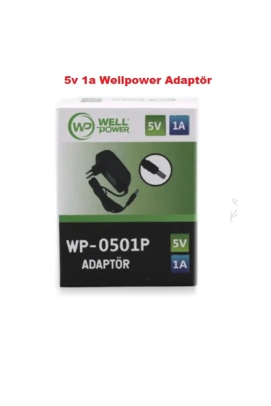 wellbox 5V 1A  5W 5,5X2,5 UÇ PLASTİK KASA ADAPTÖR