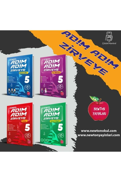 5.Sınıf Adım Adım Zirveye Matematik - Türkçe-Fen- Sosyal Defter Tadında Soru Bankası  Seti