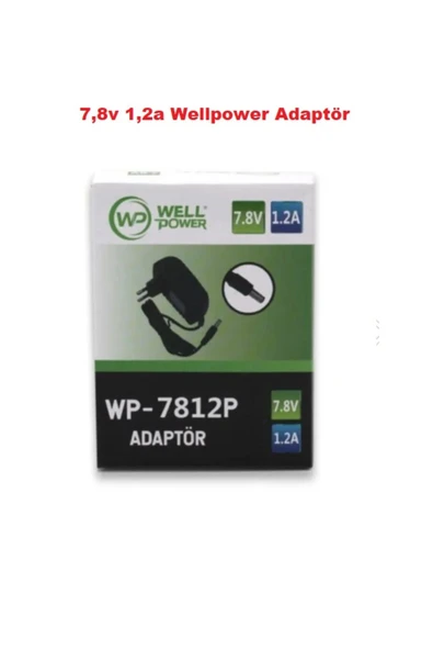 wellbox 7,8 V 1.2A  9,36 W 5,5X2,5 UÇ PLASTİK KASA ADAPTÖR