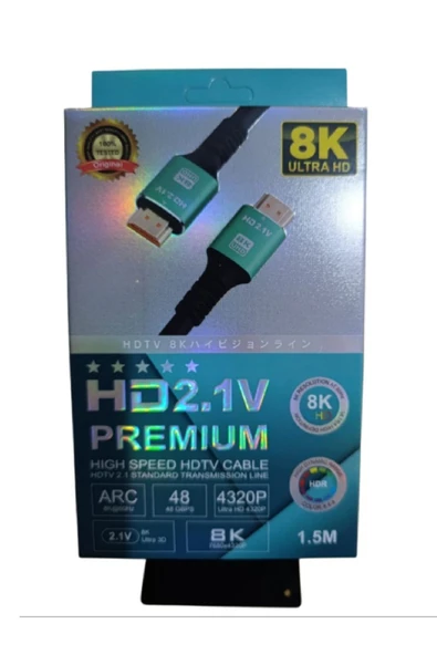 wellbox 8K Ultra Görüntü Kalitesi 1,5 Metre HDMI Kablo Extra Kalın Kablo Altın Uçlu Görüntü & Ses Değişimi