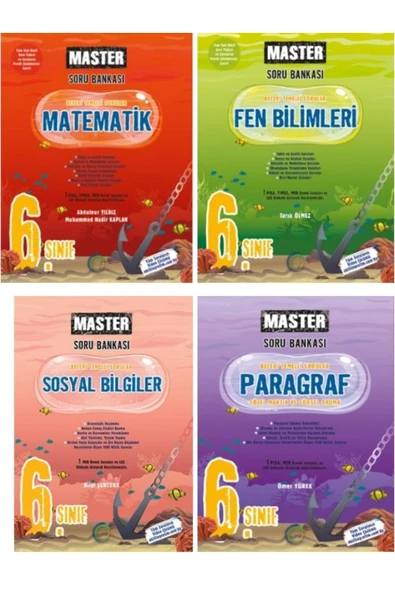 6. Sınıf Master Matematik +Fen Bilimleri+Sosyal Bilgiler ve Master Paragraf  Soru Bankası 2025