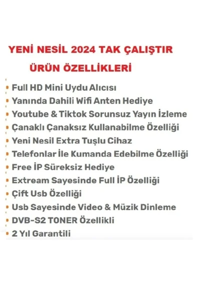 wellbox Wifi Anten Dahil Çanaklı Çanaksız Full Hd Uydu Alıcı Sinema Paketli Ücretsiz Ip Tv Tiktok Youtube - 3