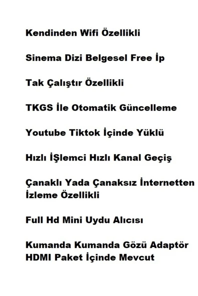 wellbox Sinema Paketli Kendinden Wifli Mini Full HD Uydu Alıcı Tiktok Youtube Ücretsiz Giriş Free İP TV - 2