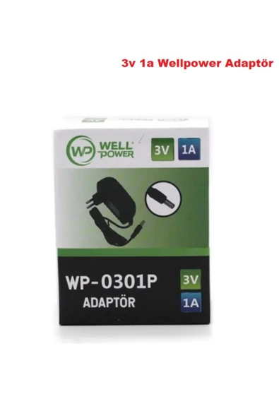 wellbox 3V 1A  3W 5,5X2,5 UÇ PLASTİK KASA ADAPTÖR