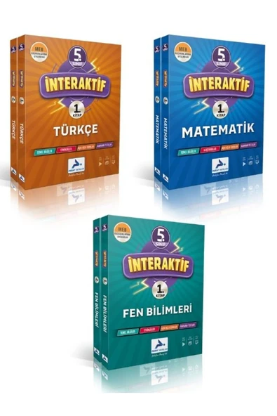 PARAF 5.SINIF İNTERAKTİF TÜRKÇE -MATEMATİK - FEN BİLGİSİ ETKİNLİKLİ SORU BANKASI 3 KİTAP