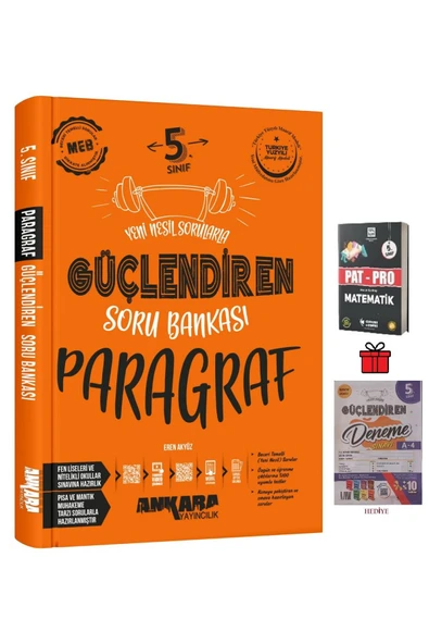 5. Sınıf Güçlendiren Paragraf Soru Bankası ve Pat-Pro Matematik Soru Bankası+Deneme Hediye...!