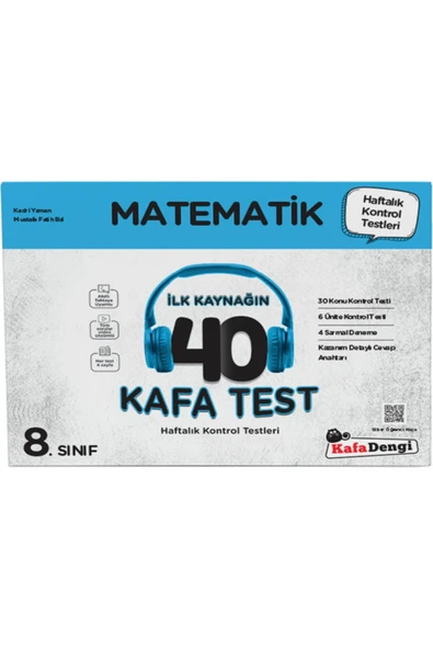 Kafadengi Yayınları 8. Sınıf Lgs Matematik 40 Kafa Test( Haftalık Kontrol Testleri Sarmal Deneme)