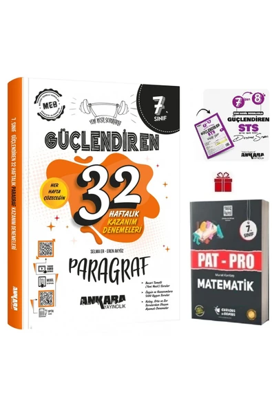 7. Sınıf Güçlendiren 32 Haftalık Paragraf Kazanım Denemesi ve Pat-Pro Matematik S.B.+Sts Denemeleri