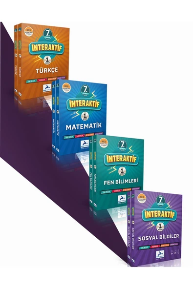 7. Sınıf Türkçe, Matematik, Fen, Sosyal Bilgiler Interaktif Soru Bankası (4 KİTAP)