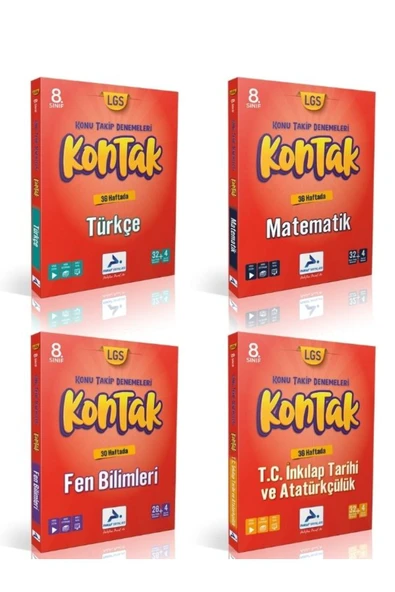 Paraf 8. Sınıf Kontak Konu Takip Deneme Seti Türkçe- Matematik-Fen-Sosyal-4 Kitap
