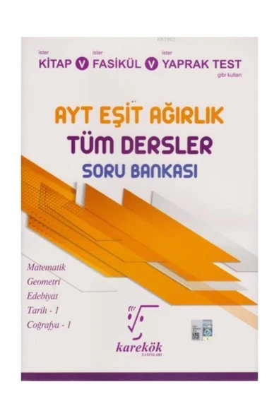 Karekök Ayt Eşit Ağırlık Tüm Dersler Sb
