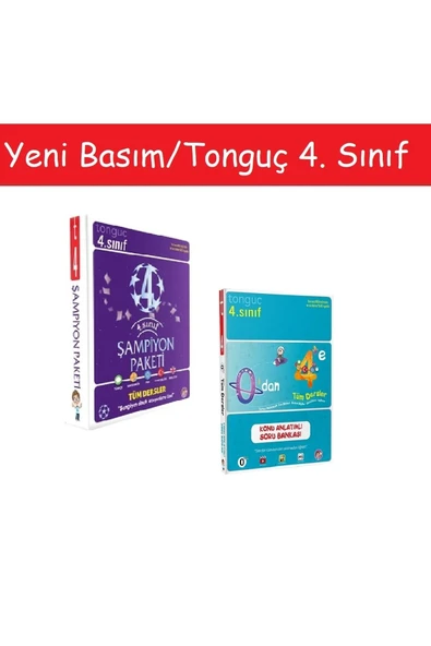 Tonguç 4. Sınıf Şampiyon Paketi & 0'dan 4'e Konu Anlatımlı Soru Bankası