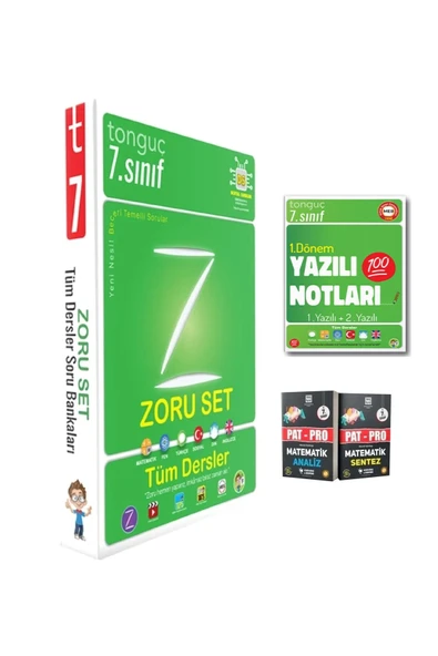 7. Sınıf Zoru Bankası Tüm Dersler Seti Ve 7. Sınıf 2.dönem 1. Ve 2. Yazılı Notları Ile 2 Ciltlik S.b