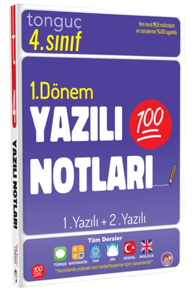 Tonguç 4. Sınıf Tüm Dersler 1. Dönem 1. Yazılı Ve 2. Yazılı Notları