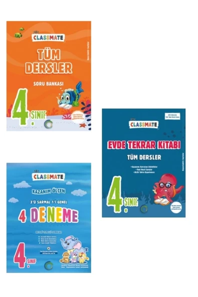 Okyanus 4.Sınıf Tüm Dersler Soru Bankası ve Evde Tekrar Kitabı + 4 lü Deneme Hediyeli