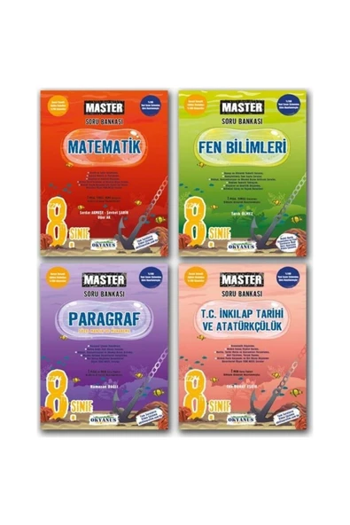 Okyanus 8. Sınıf Master Tüm Dersler Soru Bankası 4 Kitap