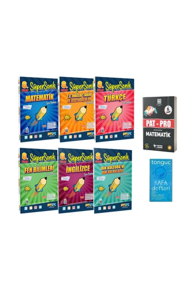 8. Sınıf SüperSonik Soru Bankası Seti (7 Kitap + 1 Adet Kafa Defteri)