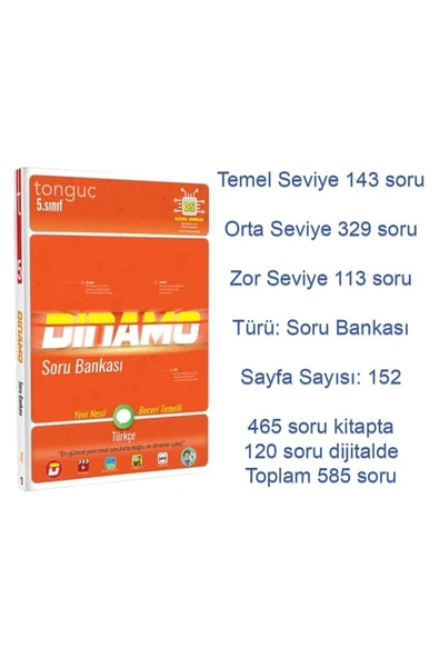 Tonguç 5. Sınıf Dinamo Tüm Dersler Soru Bankası Seti 2022 5 Kitap - 2