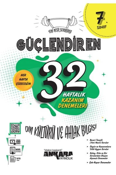 7.sınıf Güçlendiren 32 Haftalık Matematik Türkçe Fen Sosyal Din Haftalık Kazanım Deneme Seti - 5'li - 6