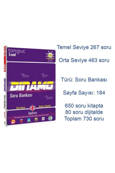 Tonguç 5. Sınıf Dinamo Tüm Dersler Soru Bankası Seti 2022 5 Kitap - 5