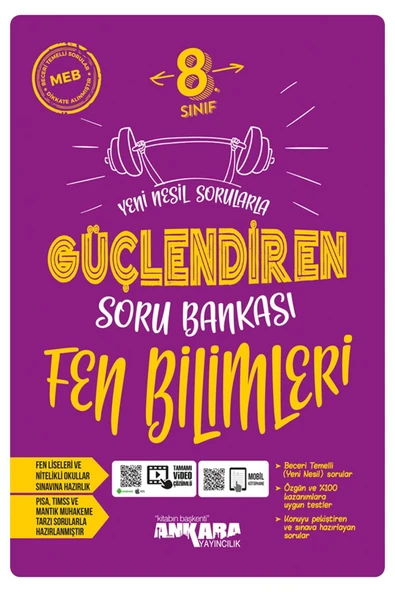 Ankara Yayıncılık 8.Sınıf Yeni Nesil Sorularla Güçlendiren Fen Bilimleri Soru Bankası