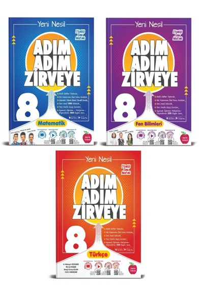 Newton 8. Sınıf Lgs Matematik Fen Türkçe Adım Adım Zirveye Soru Bankası 3 Kitap