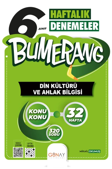 6. Sınıf Bumerang 32 Haftalık Din Kültürü ve Ahlak Bilgisi Denemeleri - Günay Yayınları