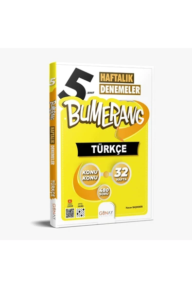 GÜNAY YAINLARI 5. SINIF BUMERANG SERİSİ TÜRKÇE 32 HAFTALIK DENEME 2024