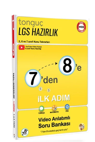 7'den 8'e Hazırlık Kitabı Türkçe Matematik Fen Bilimleri - 2