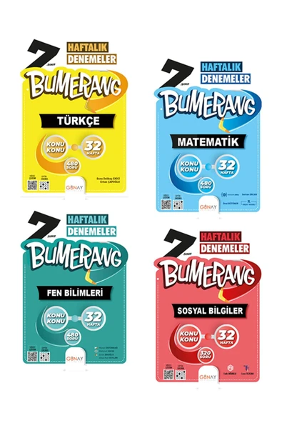 Günay Yayınları 7. Sınıf Bumerang Türkçe, Matematik, Fen, Sosyal Deneme Seti 2023