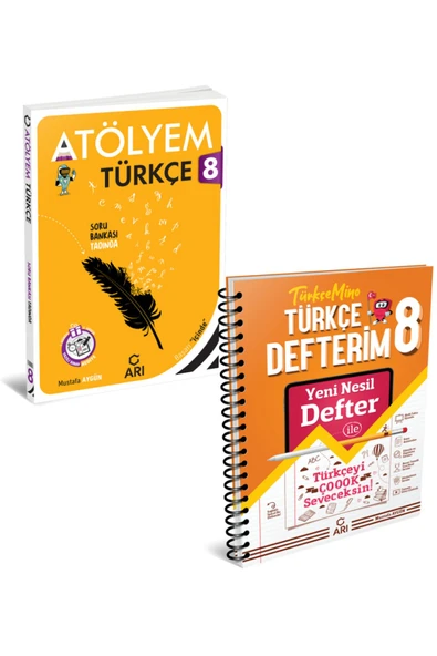 Arı Yayınları 8 Sınıf Türkçe Atölyem Akıllı Defter Seti 2 Kitap