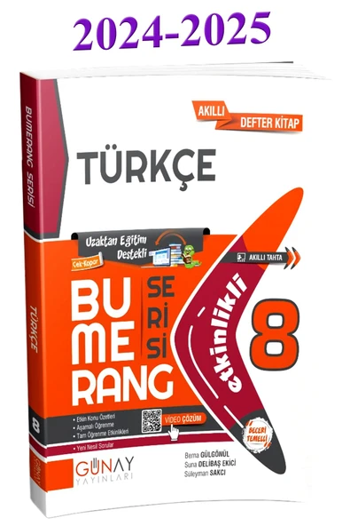 2024 2025 LGS 8. Sınıf Bumerang Türkçe Konu Anlatımlı ve Etkinlikli Soru Bankası