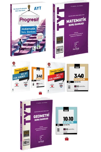 Ayt Progresif Matematik Soru Bankası+Tyt Sıfırdan Matematik ve Matematik Soru Bankası İle Denemeler