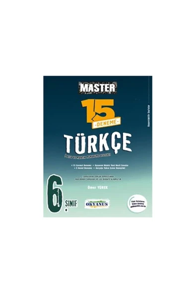 Okyanus 6. Sınıf Master Türkçe 15 Deneme