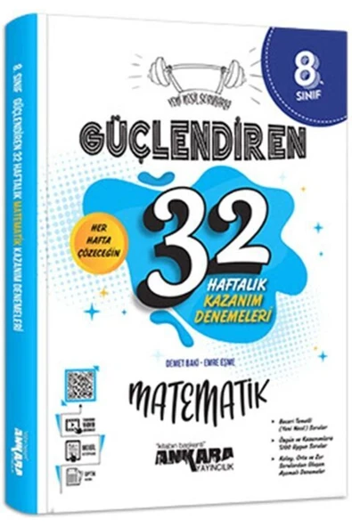 8. Sınıf Matematik Güçlendiren 32 Haftalık Kazanım Denemeleri