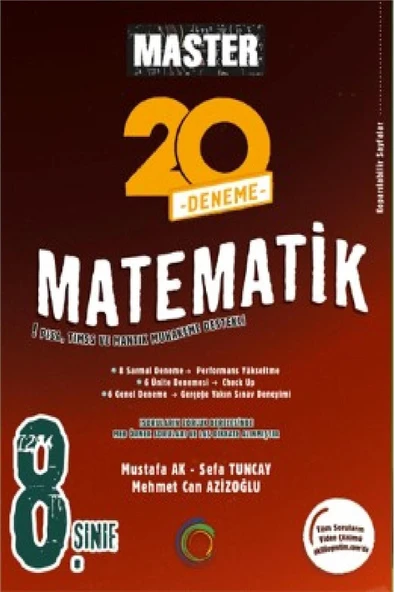 Okyanus 8.sınıf Master Matematik 20 Li Deneme