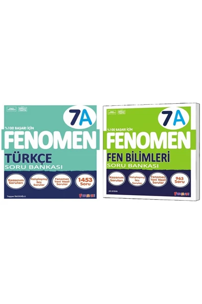 Fenomen Okul 2025 7. Sınıf Türkçe + Fen Bilimleri A Serisi Soru Seti 2 Kitap