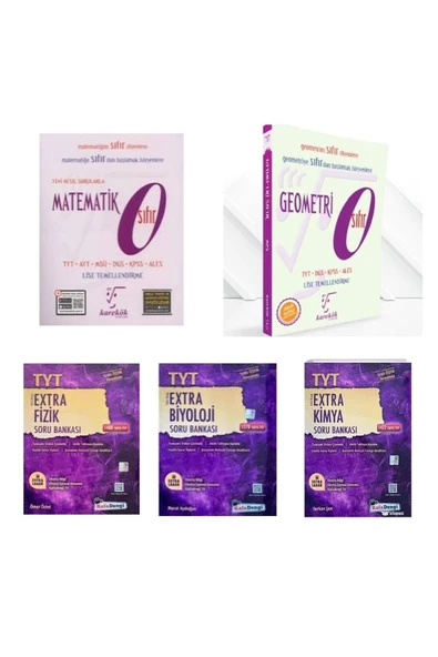 Karekök 0 Sıfır Matematik Geometri Seti +Kafadengi yayınları tyt fizik+kimya+biyoloji extra soru ban