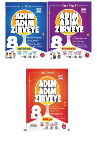 Newton 8.sınıf Adım Adım Matematik Fen Türkçe Soru Bankası 2023 2024 LGS Hazırlık