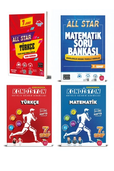 7.sınıf Türkçe, Matematik All Star Soru Bankası Kondisyon Deneme Seti Hediyeli