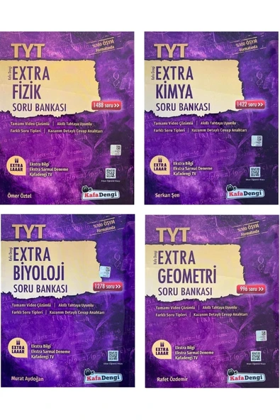 Kafadengi Tyt Geometri + Fizik + Kimya + Biyoloji Extra Soru Seti 4 Kitap 2023