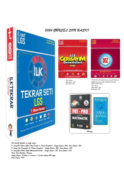LGS İlk Tekrar Seti ve LGS Geri Sayım Denemeleri 321+Doz Denemeleri İle Pat-Pro Mat+Kafa Defteri