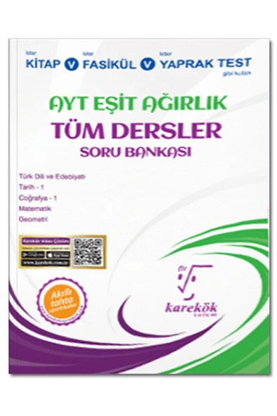Karekök Yayıncılık AYT Tüm Dersler Soru Bankası Eşit Ağırlık Yeni - 2